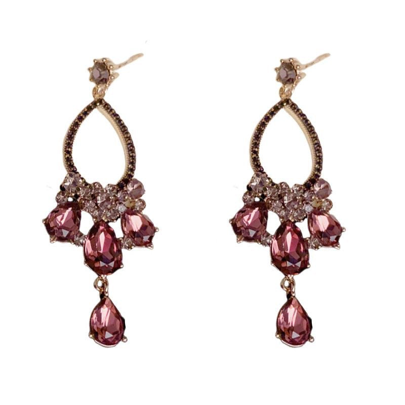 Eaioncol Retro Teardrop CZ Tassel Earrings 14K Gold Plated