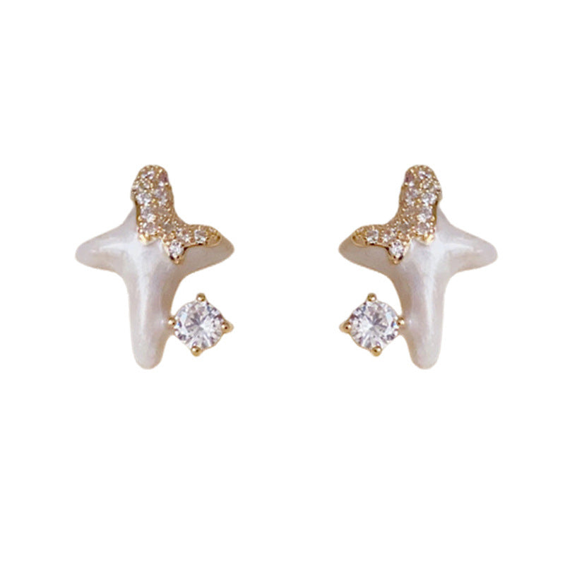 14K Gold-Plated Dainty Enamel Star Stud Earrings – s925 Silver Posts
