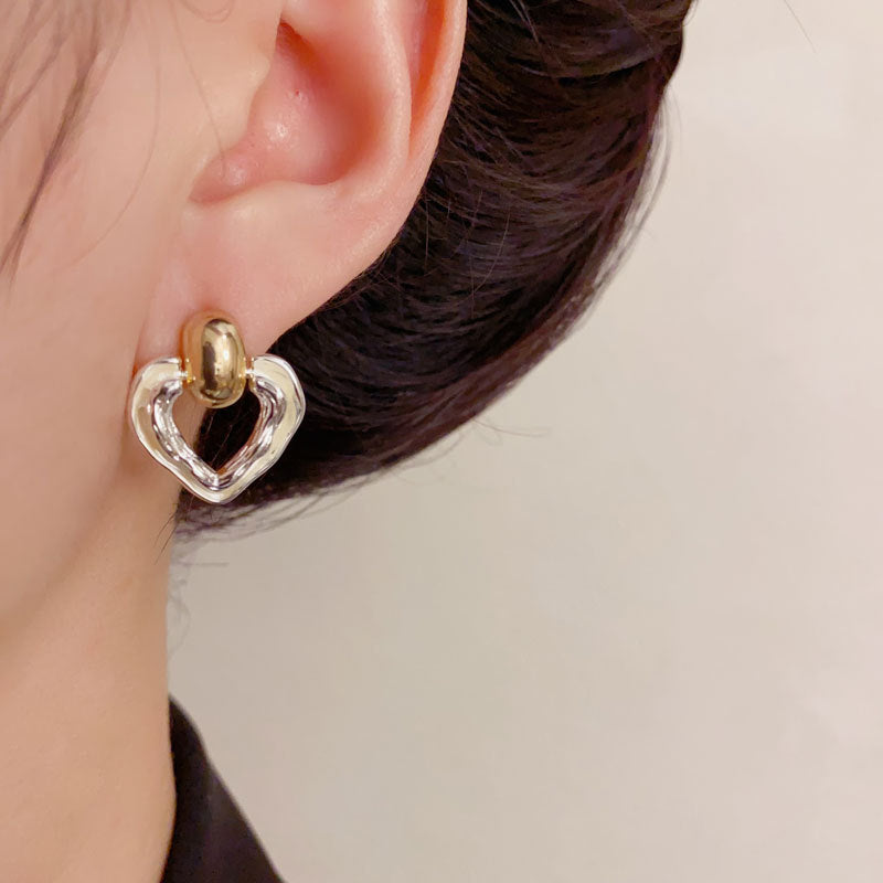 Luxury Thin-Coated Geometric & Heart Drop Earrings – Elegant Design