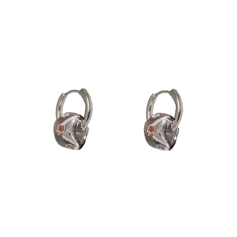 Eaioncol Beaded CZ Circle Stud Earrings Gold
