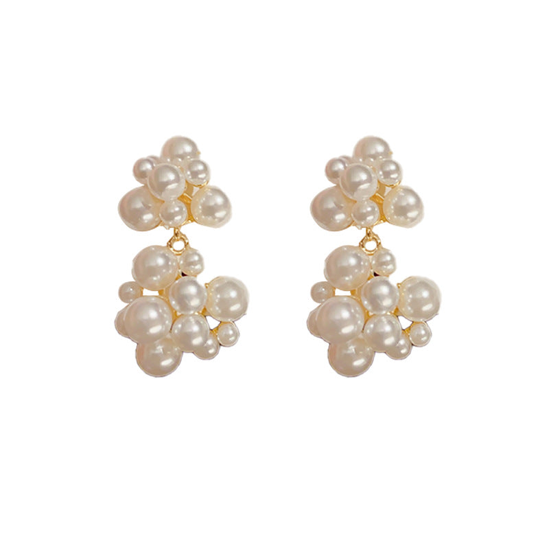 14K Gold-Plated Pearl Drop Earrings-French Minimalist Luxury for Women