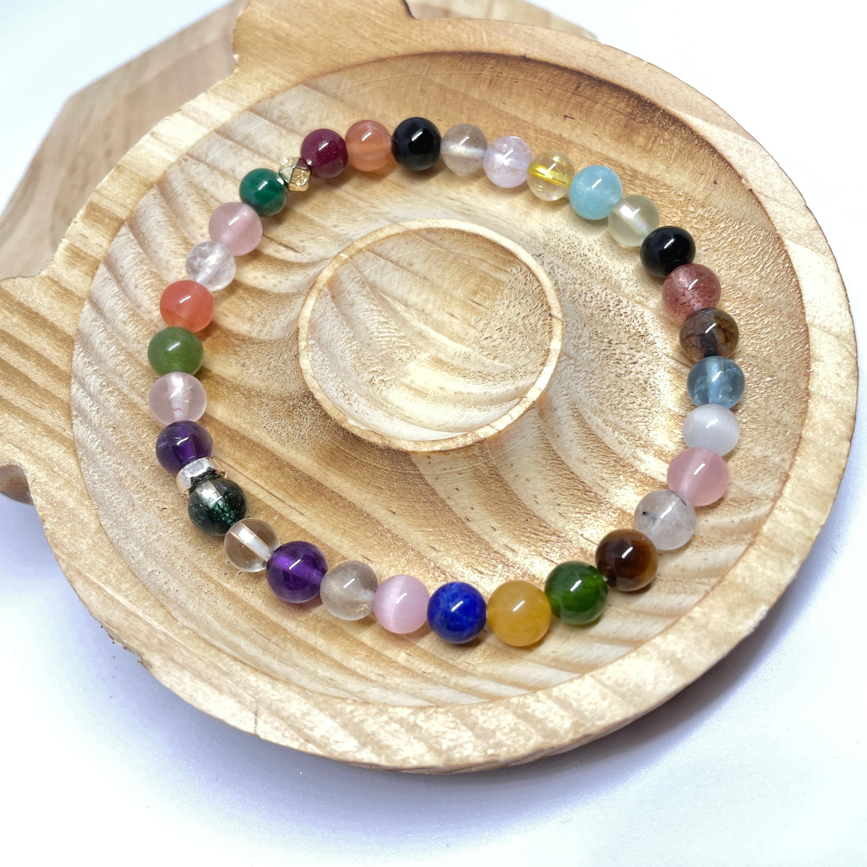 Rainbow Blessing:Handmade Crystal Healing Bracelet