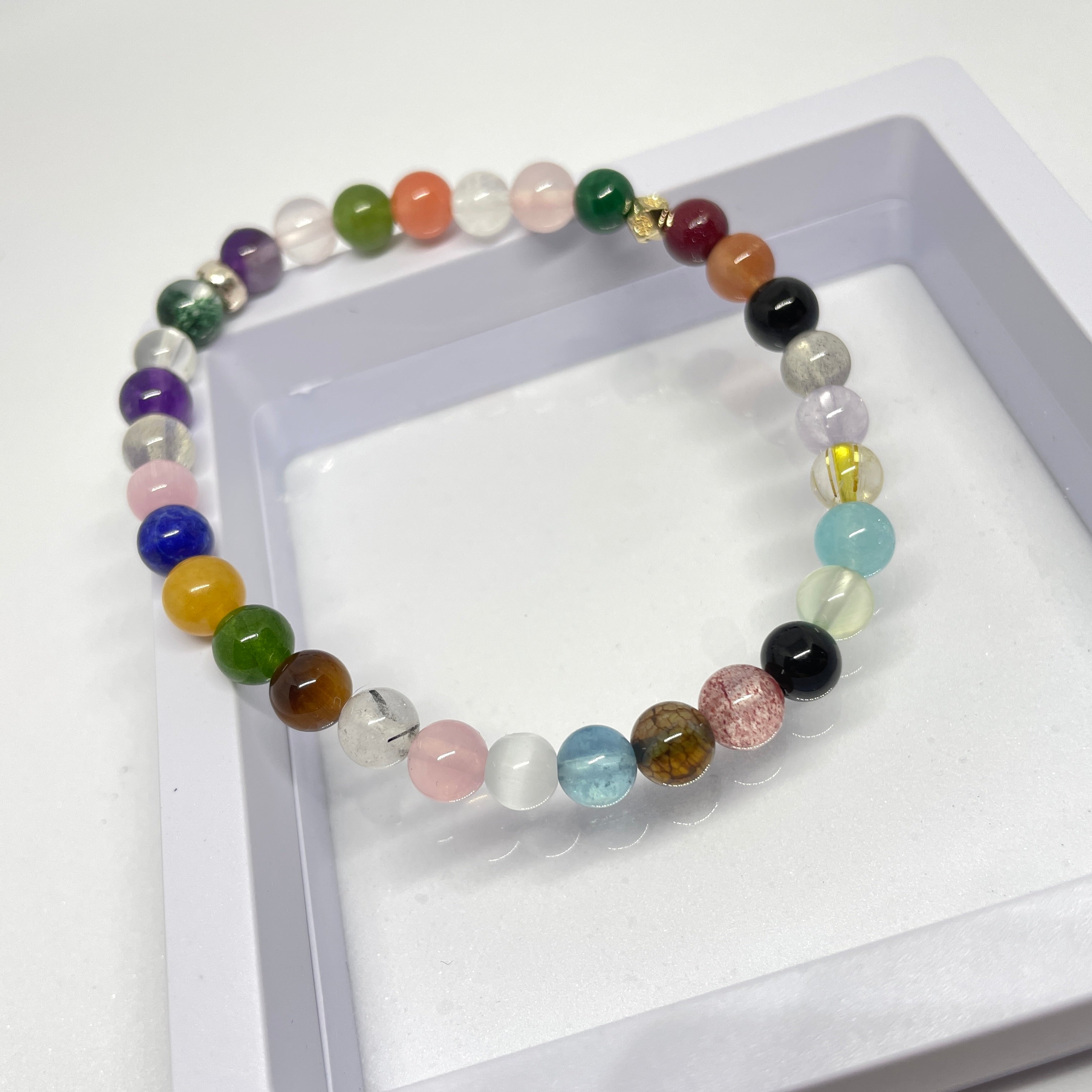 Rainbow Blessing:Handmade Crystal Healing Bracelet