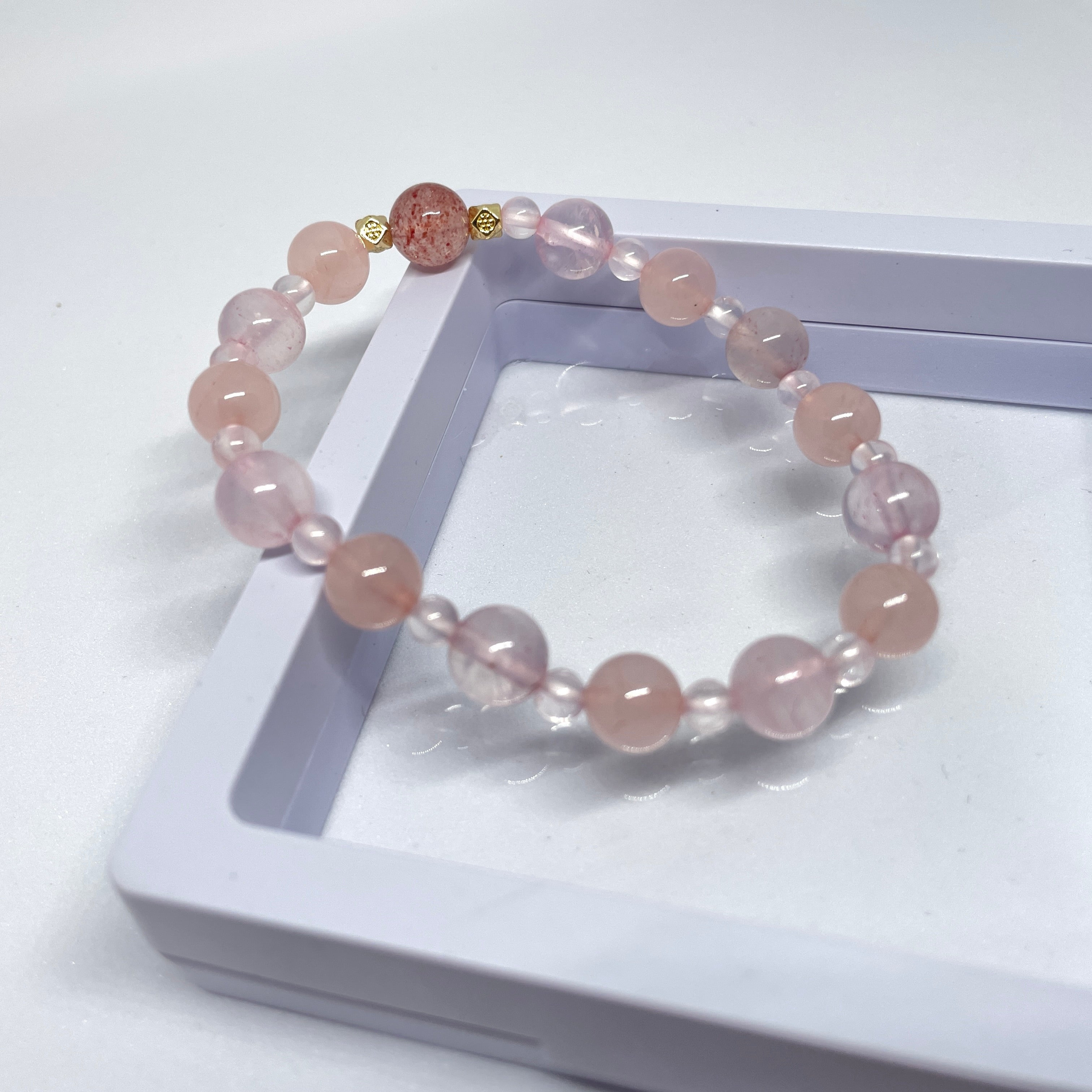 Strawberry Symphony:Handmade Crystal Healing Bracelet