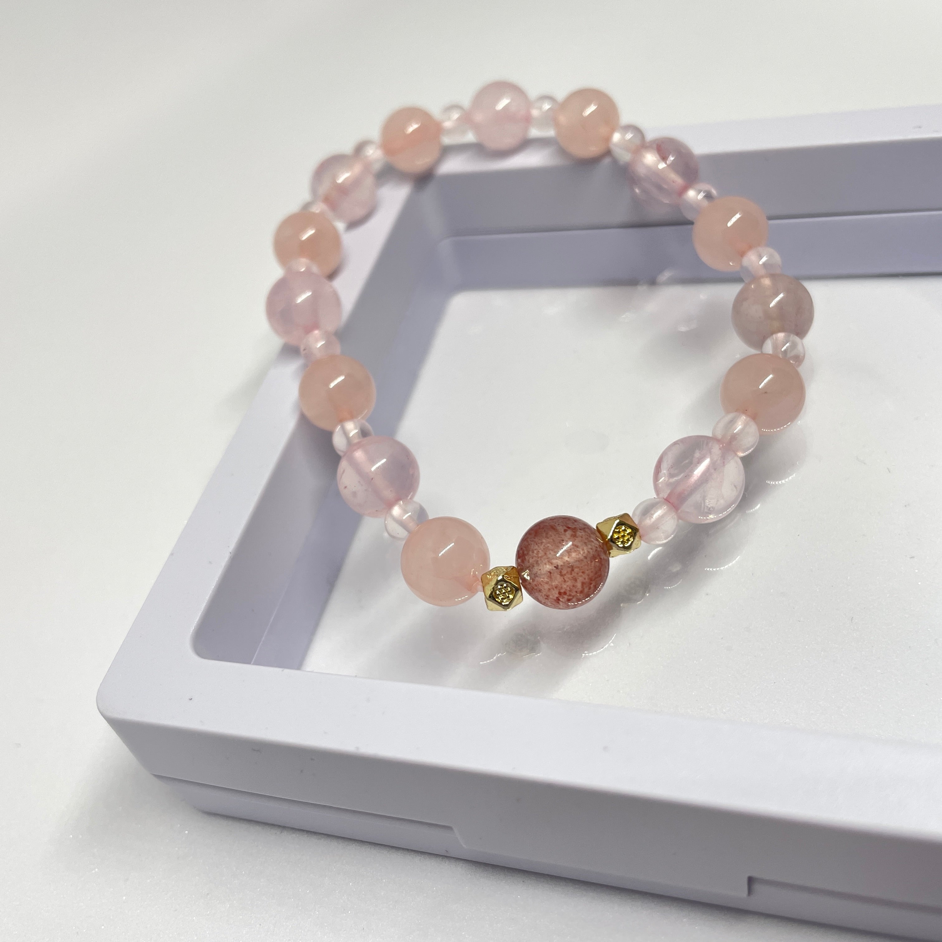 Strawberry Symphony:Handmade Crystal Healing Bracelet