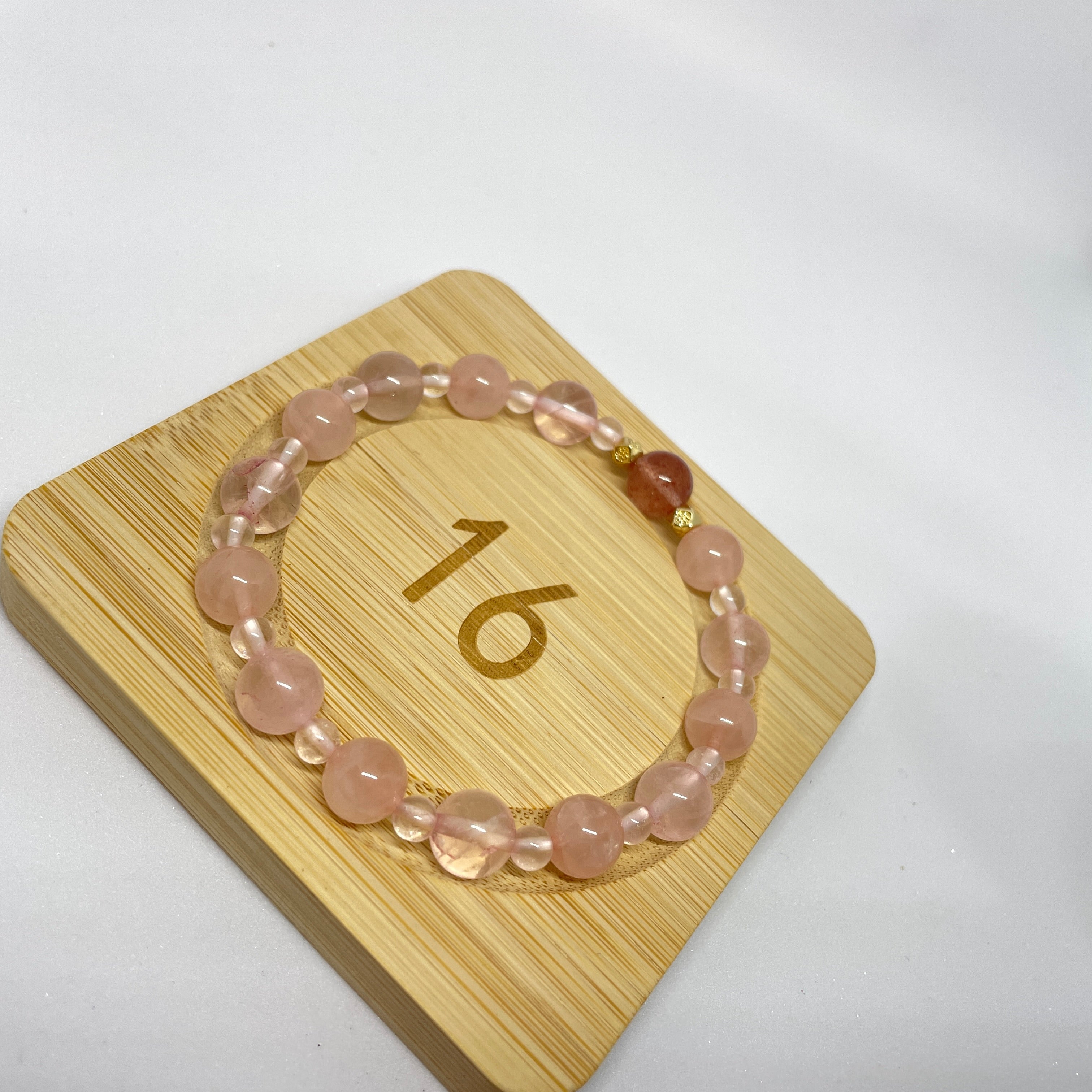 Strawberry Symphony:Handmade Crystal Healing Bracelet