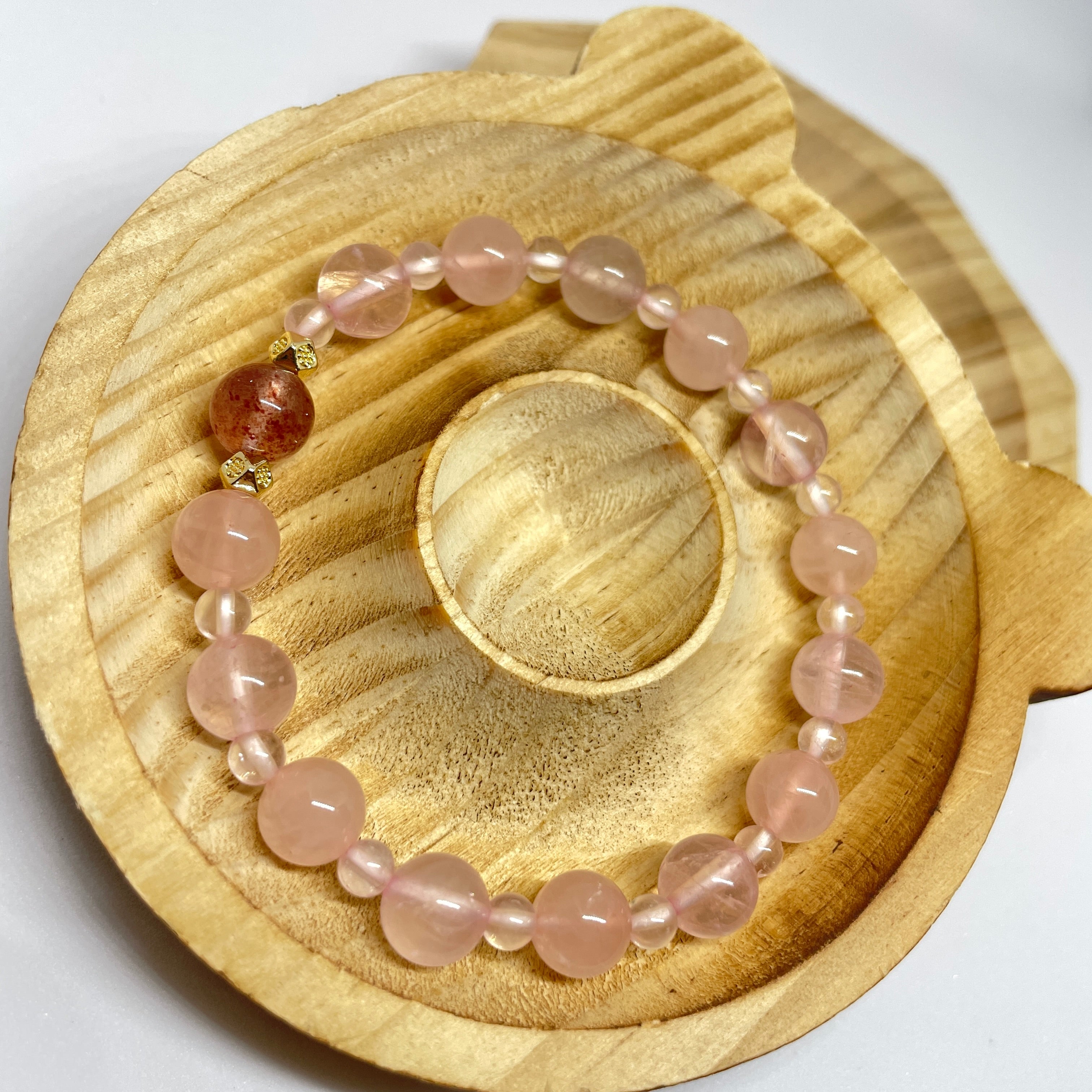 Strawberry Symphony:Handmade Crystal Healing Bracelet