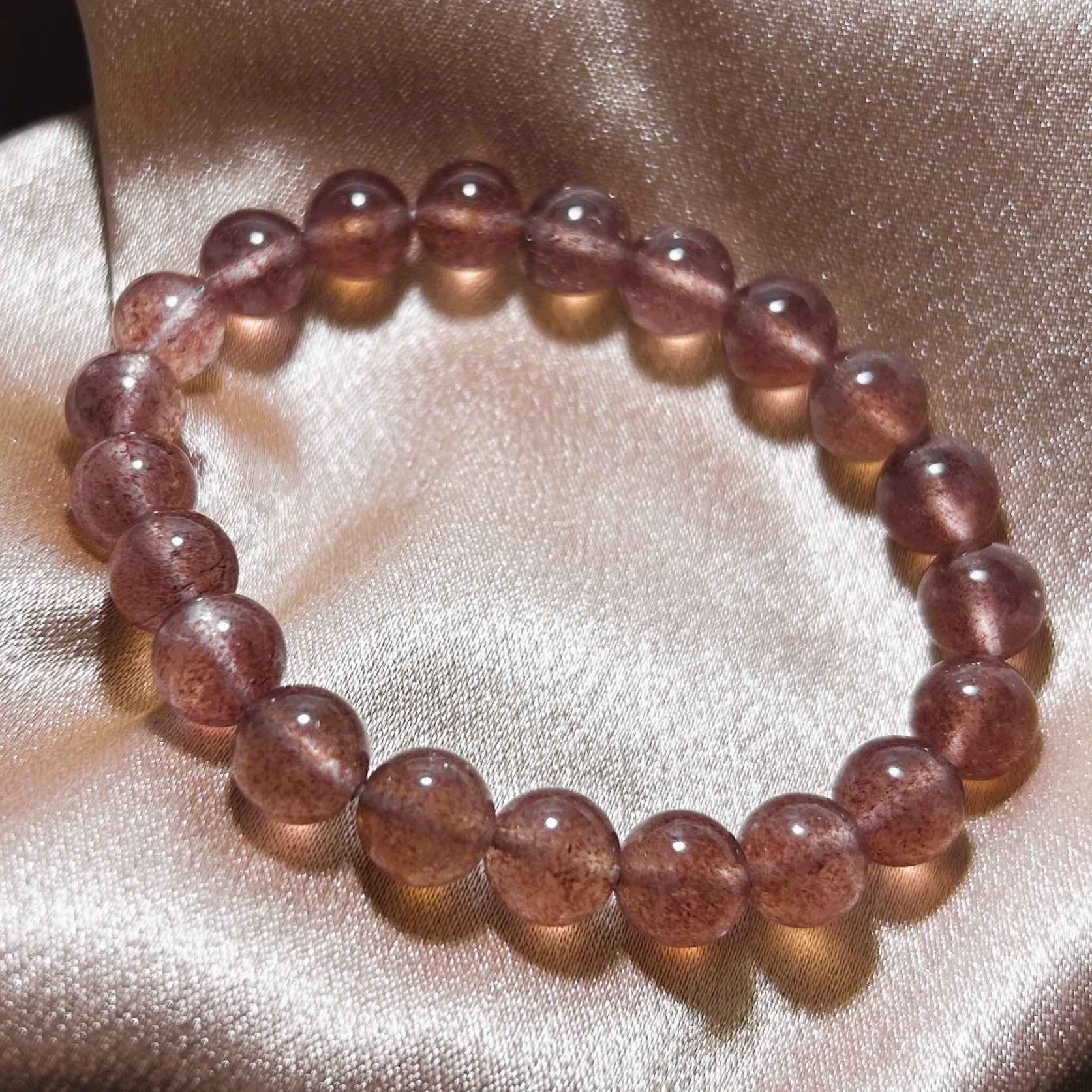 Attack on life:strawberry crystal healing bracelet