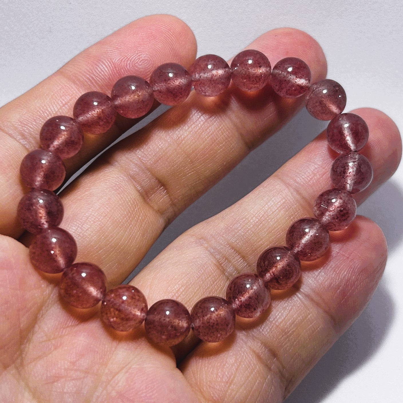 Attack on life:strawberry crystal healing bracelet