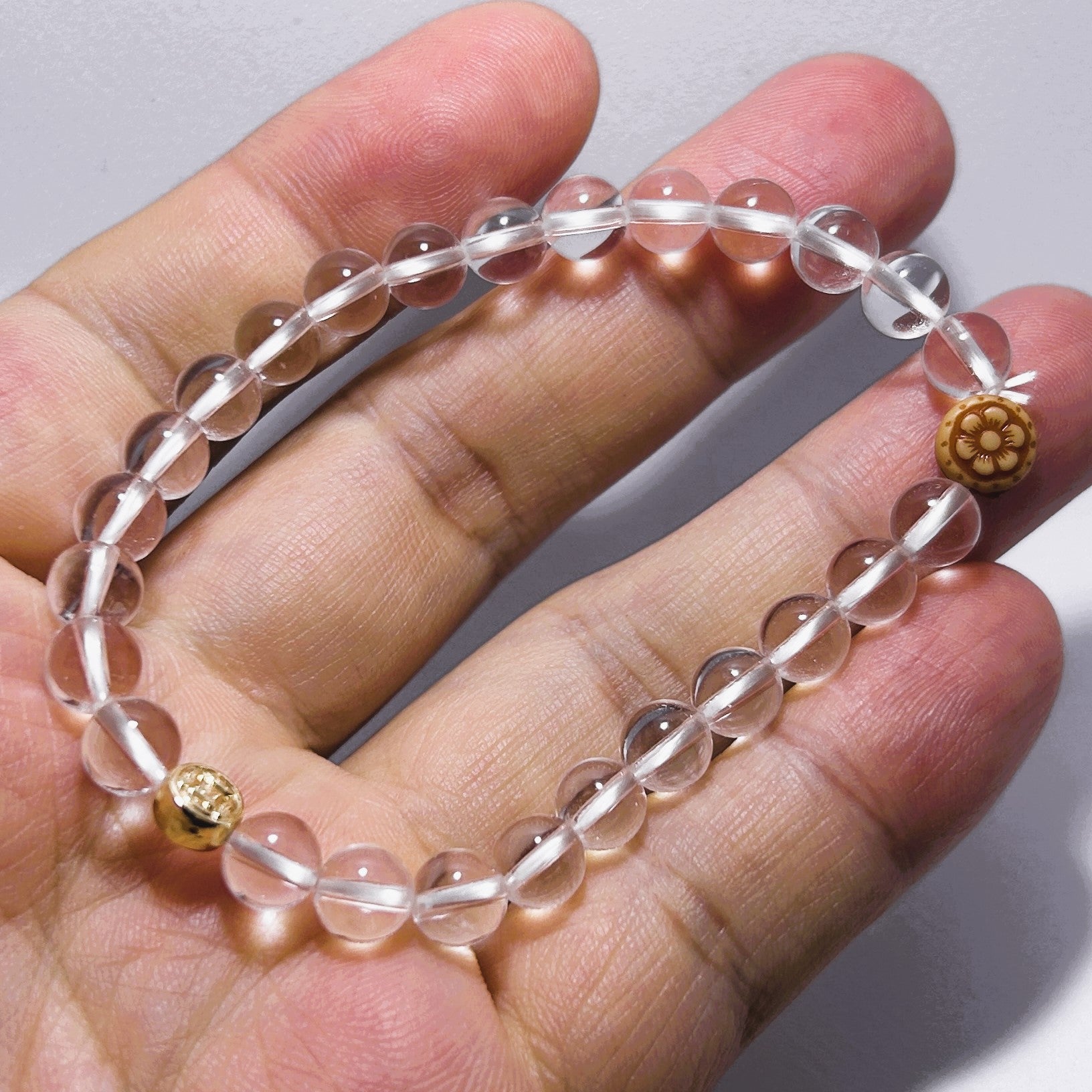 Pure skies:white crystal healing bracelet