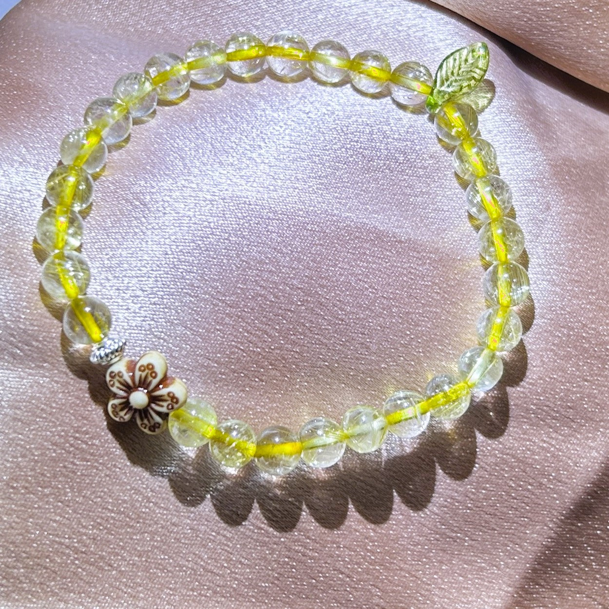 Golden Aura Harmony:Handmade Crystal Healing Bracelet