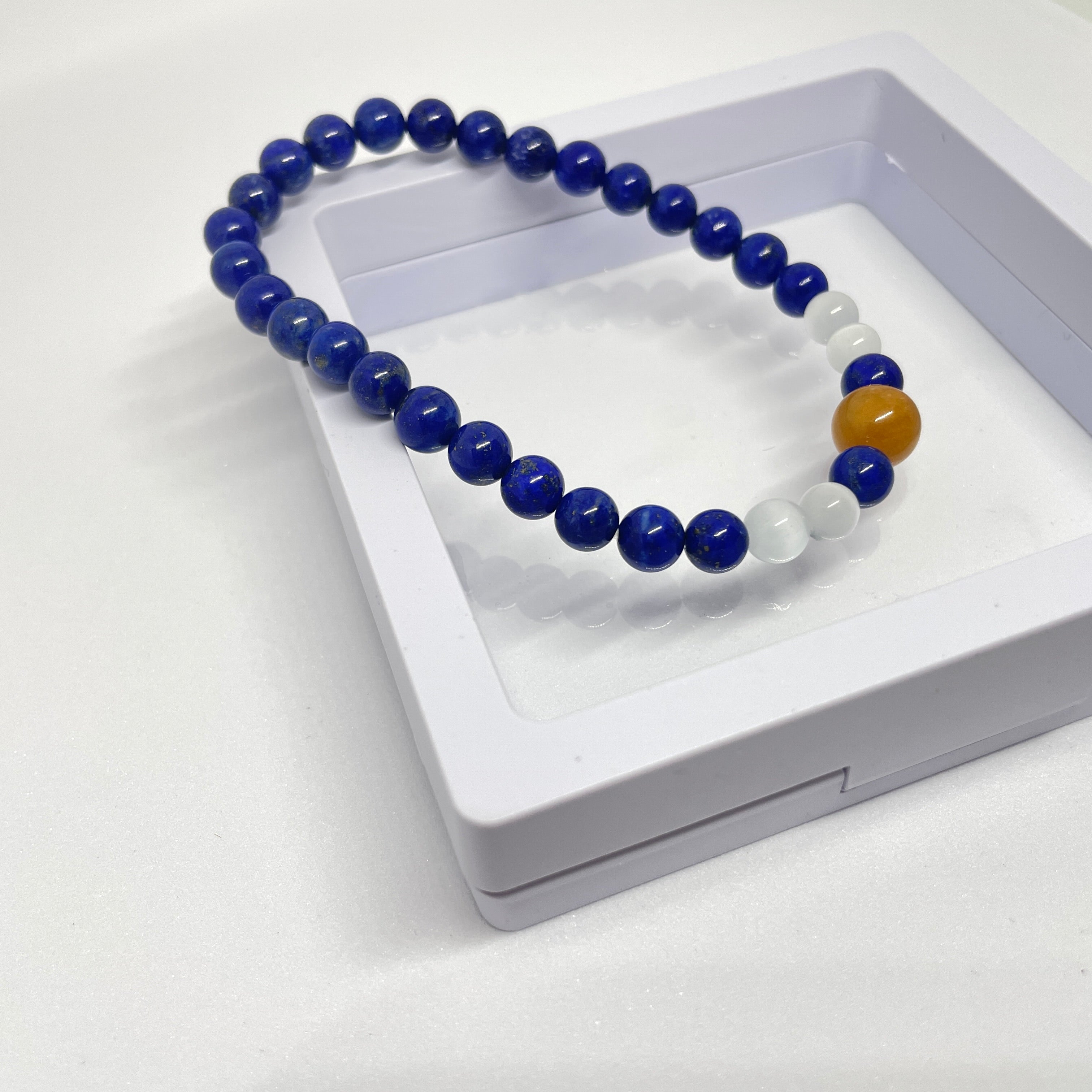 Azure Serenity:Handmade Crystal healing Bracelet