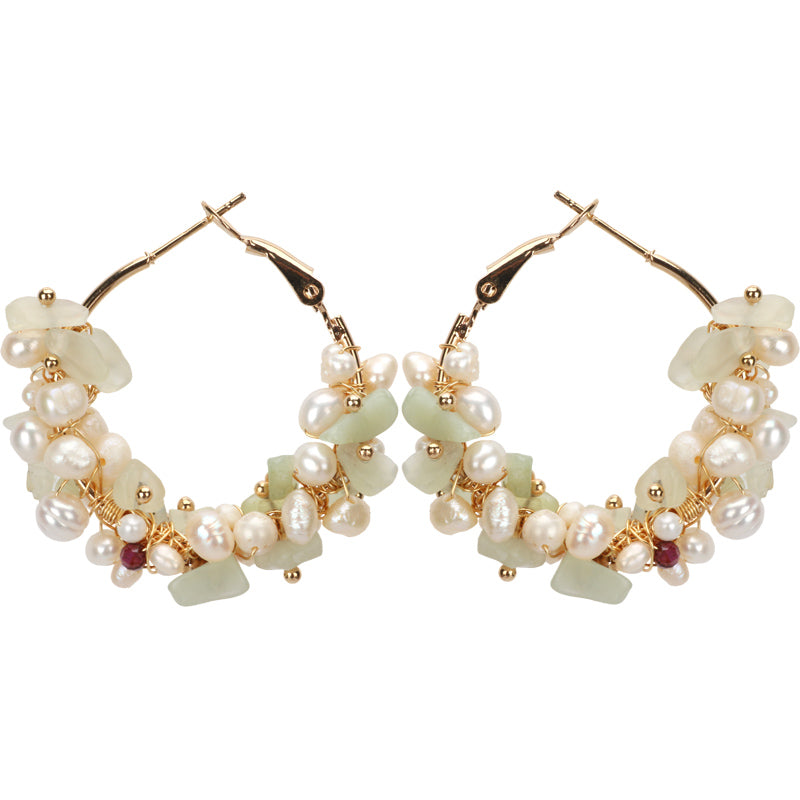 14K Gold Plated Water Pearl Temperament Girl Earrings