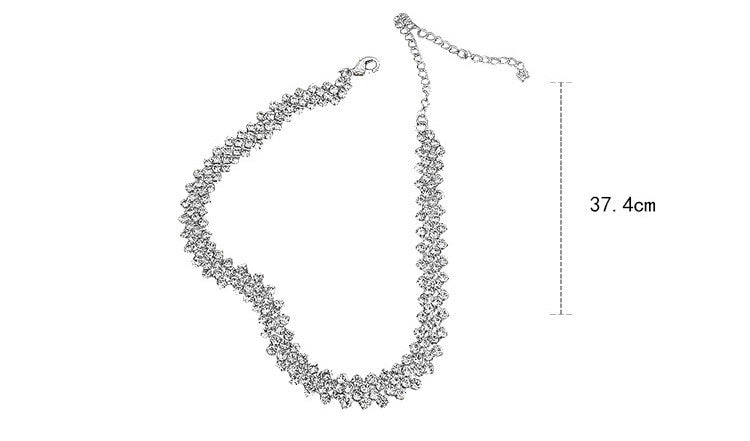 Full Rhinestone Necklace Clavicle Chain Necklace