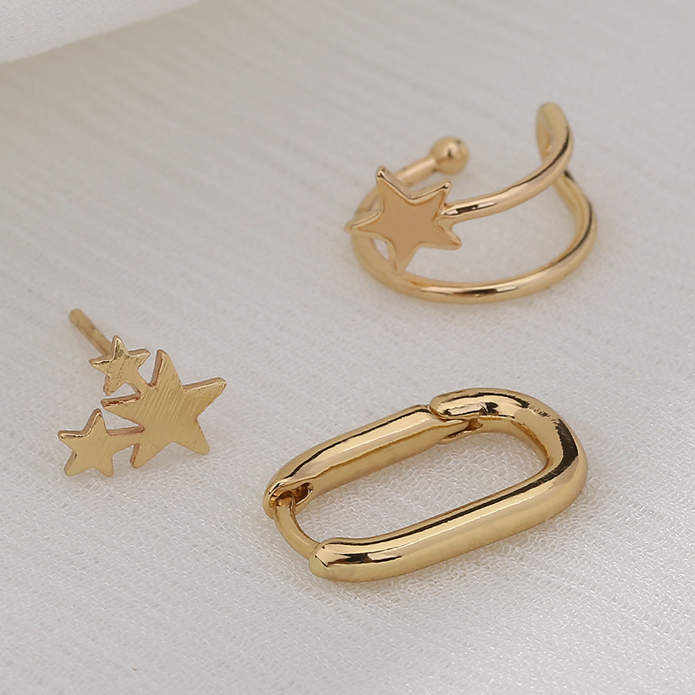 14k Gold-plated Korea Star Temperament Earrings Ear Clips